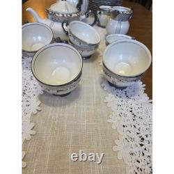 Vintage Mitterteich Bavaria Art Deco Silver Trim Tea Coffee Service Set 30+ pc