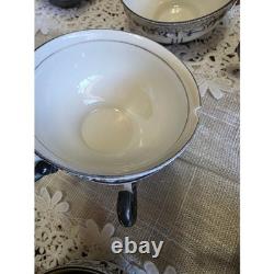 Vintage Mitterteich Bavaria Art Deco Silver Trim Tea Coffee Service Set 30+ pc