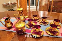 Vintage Murano Venetian Tea/Coffee Set Never Used In Original Box & Wrapping EC