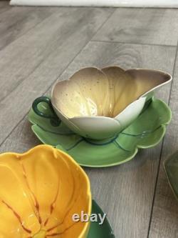 Vintage Mustardseed Moonshine Set of 4 Porcelain Coffee Cups and sugar bowl
