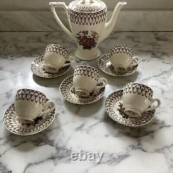 Vintage Myott Son and Co Bonnie Dundee Coffee Set Mint Condition Rare Set