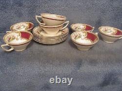 Vintage Myotts Staffordshire China Chelsea Bird 7 Cups And Saucers Sets
