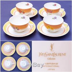 Vintage NEW Yves Saint Laurent Hand Painted China Tea Coffee Set YSL Tableware