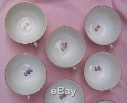 Vintage NYMPHENBURG Germany Hand Painted Bouquet 1012Z Gold SET Tea Coffee Cup