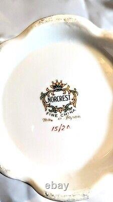Vintage Norcrest Fine China Sweet Violets Coffee/Tea Pot Set (7 Cups & Saucers)