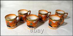 Vintage Noritake Art Deco Coffee Set with Asian Pagoda and Bridge #N1029