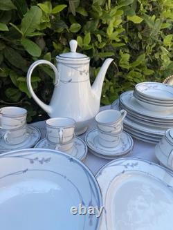 Vintage Noritake Chelsea Morn 3686 Porcelain Coffee Dinner Set Service 28pc