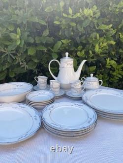 Vintage Noritake Chelsea Morn 3686 Porcelain Coffee Dinner Set Service 28pc