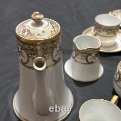 Vintage Noritake Coffee & Cake Set Gold Encrusted Flower Basket 30pcs