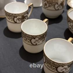 Vintage Noritake Coffee & Cake Set Gold Encrusted Flower Basket 30pcs