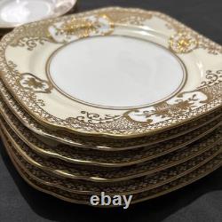 Vintage Noritake Coffee & Cake Set Gold Encrusted Flower Basket 30pcs