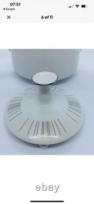 Vintage Noritake Coffee Pot with Lid Isabella 6531 Porcelain White Silver Japan