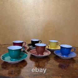 Vintage Noritake Coloured Coffee Cup Set