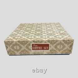 Vintage Noritake Courtney 6520 Coffee Set 12pc Boxed Japan Gold Trim