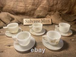Vintage ONYX Marble Cups And Saucers Set Of 5 Antique Set