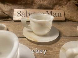 Vintage ONYX Marble Cups And Saucers Set Of 5 Antique Set