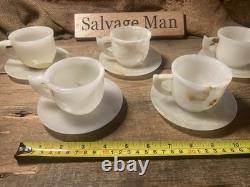 Vintage ONYX Marble Cups And Saucers Set Of 5 Antique Set