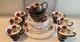 Vintage Old Royal China Black & Gold, Red Rose Bone China 21 Piece Set