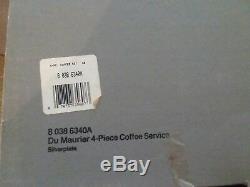 Vintage Oneida Du Maurier silver plated 4-piece tea and coffee set. New