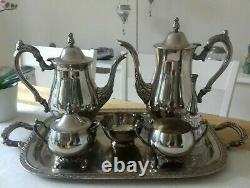 Vintage Oneida Georgian Style Silver Plated Tea Set Coffee Service 7pcs