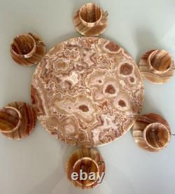 Vintage Onyx Demitasse Coffee Set Mid-Century Pakistan