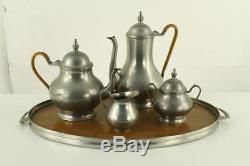 Vintage PEWTER Holland HANS KLEIN TEA SET Tray Coffee Pot Teapot Creamer Sugar