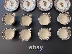 Vintage Palissy Royal Worcester Game Series Coffee Set Pot Cups Saucers 18pc