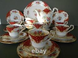 Vintage Paragon Rockingham Red 22 Piece Fine Bone China Coffee/ Tea Set