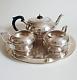 Vintage Paul Revere Productions Silver Plated Tea Set Hand Engraved, England