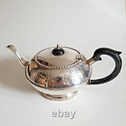 Vintage Paul Revere Productions Silver Plated Tea Set Hand Engraved, England