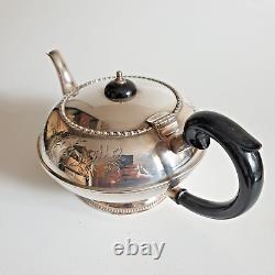 Vintage Paul Revere Productions Silver Plated Tea Set Hand Engraved, England