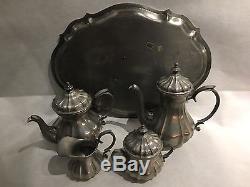 Vintage Peltro Metalars Pewter Tea Coffee Set Made In Italy 5-Piece Set Marked
