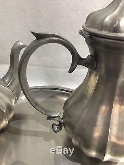 Vintage Peltro Metalars Pewter Tea Coffee Set Made In Italy 5-Piece Set Marked