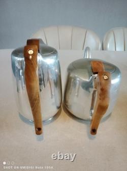 Vintage Picquot Ware 4 Piece Tea/Coffee Set Teapot Coffee Pot Jug Sugar Bowl