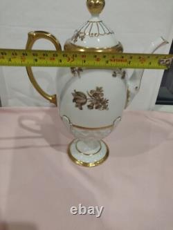 Vintage Pirkenhammer Cezch, Embossed, Pedestal Coffee Set. Absolutely Stunning