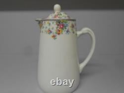 Vintage Plant Tuscan 8 Piece Set Cups Saucers Coffee Pot Fruit Bowl Chintz