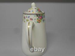 Vintage Plant Tuscan 8 Piece Set Cups Saucers Coffee Pot Fruit Bowl Chintz