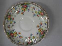 Vintage Plant Tuscan 8 Piece Set Cups Saucers Coffee Pot Fruit Bowl Chintz