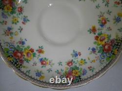 Vintage Plant Tuscan 8 Piece Set Cups Saucers Coffee Pot Fruit Bowl Chintz