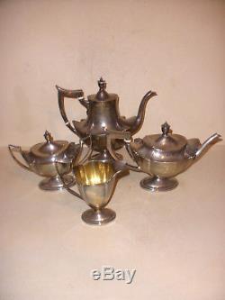 Vintage Plymouth Gorham sterling silver 4 pieces coffee / tea set