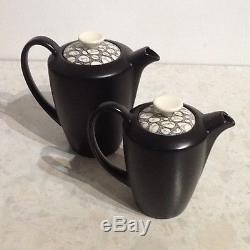 Vintage Poole Pottery Black Pebble Coffee Set