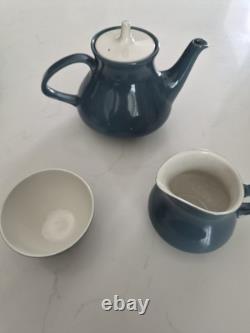 Vintage Poole Pottery Blue Moon Set Teapot, Cups, Milk Jug, Plates, Platter