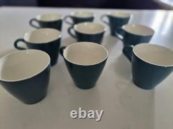 Vintage Poole Pottery Blue Moon Set Teapot, Cups, Milk Jug, Plates, Platter
