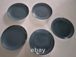 Vintage Poole Pottery Blue Moon Set Teapot, Cups, Milk Jug, Plates, Platter