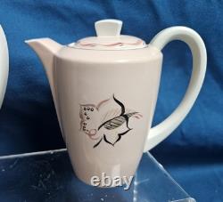 Vintage Poole Truda Carter hand painted Coffee Pot Set 1950's