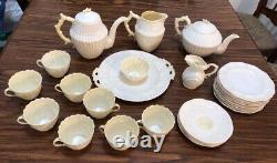 Vintage Porcelain Beleek Irish China Shelles Tea Coffee Set (32 pieces)