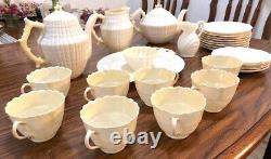 Vintage Porcelain Beleek Irish China Shelles Tea Coffee Set (32 pieces)