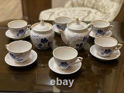 Vintage Porcelain Coffee set Flower for six person Horodnitsa USSR, 1990's