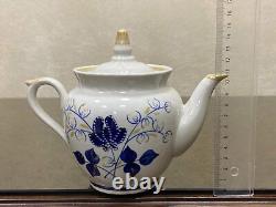 Vintage Porcelain Coffee set Flower for six person Horodnitsa USSR, 1990's