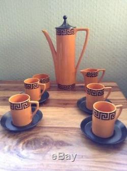 Vintage Portmeirion 1970s pottery coffee set Greek Key by Susan Williams Ellis
